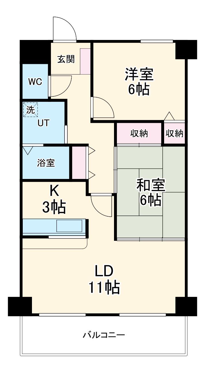 サザンクロス(2LDK/5階)の間取り写真