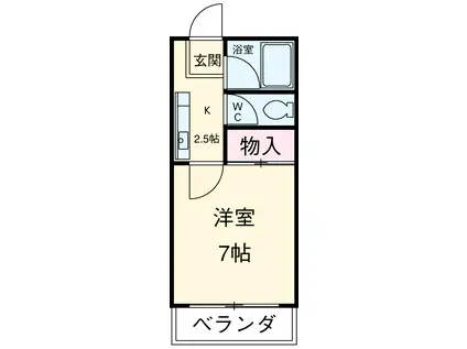 コーポ東海Ⅲ(1K/1階)の間取り写真
