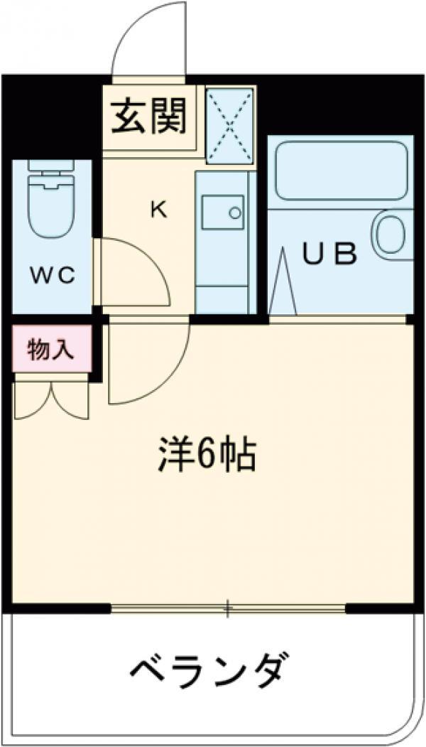 ユニゾン武蔵関(1K/2階)の間取り写真