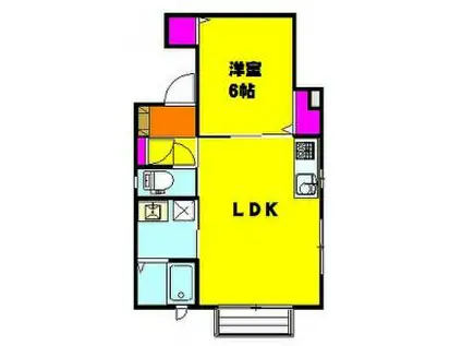 ハイジの家Ⅱ(1LDK/2階)の間取り写真