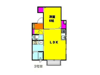 ハイジの家Ⅱ(1LDK/2階)の間取り写真