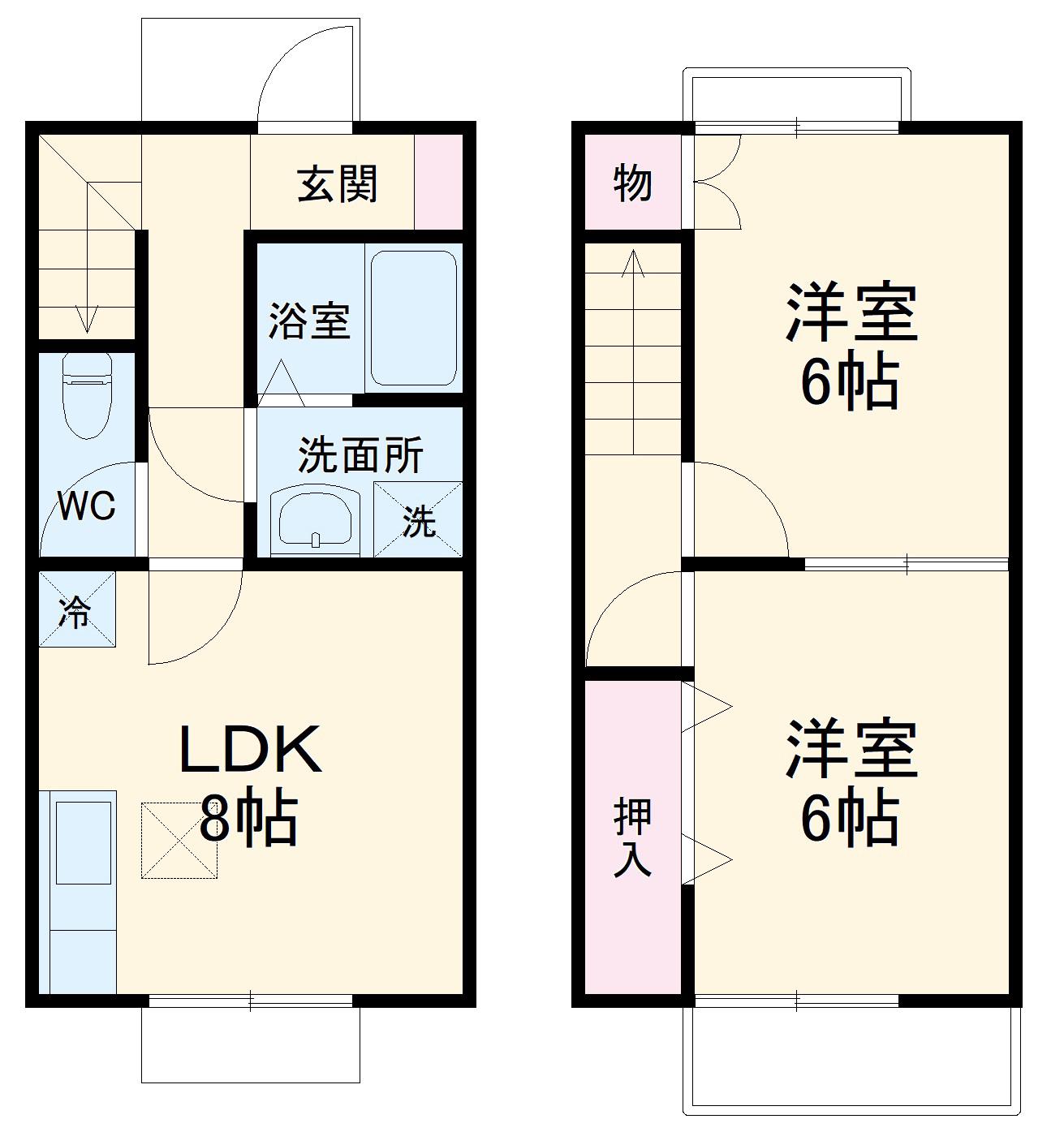 ＤＵＰＬＥＸ国王３２３Ｂ(2LDK)の間取り写真