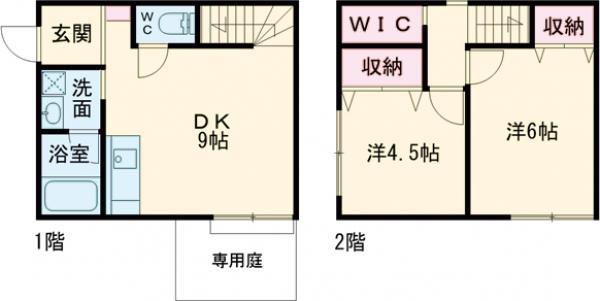 ウィスタリアフォレストＳｏｕｔｈ(2DK)の間取り写真