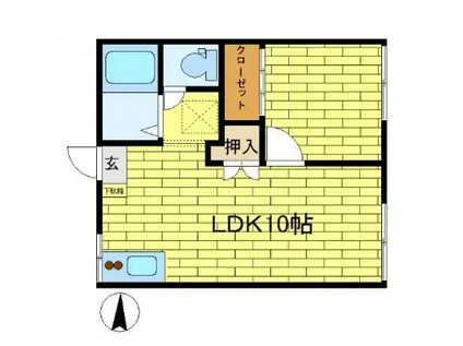 フォーシーズンズ桜町(1LDK/2階)の間取り写真