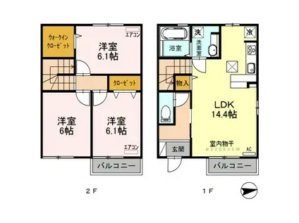 上越新幹線 熊谷駅 徒歩21分 2階建 築10年(3LDK)の間取り写真