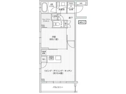 レジディア笹塚2(1LDK/2階)の間取り写真