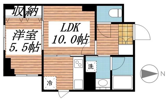 パルテールIWASAKI(1DK/1階)の間取り写真