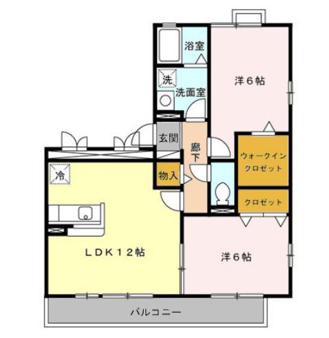 ソフィアⅡ(2LDK/2階)の間取り写真