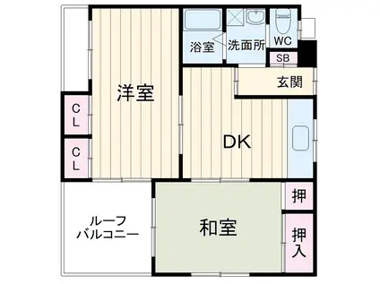 アイダパレス行田六番館(2DK/4階)の間取り写真