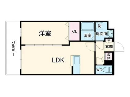 グランストーク天龍川Ⅱ(1LDK/2階)の間取り写真