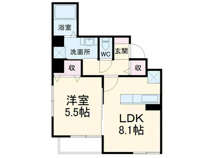 APLⅡ(1LDK/1階)の間取り写真