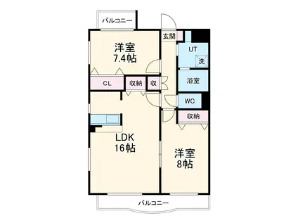 メゾン・リド(2LDK/2階)の間取り写真