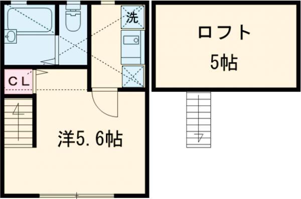 バーミープレイス桜上水2(1K/2階)の間取り写真
