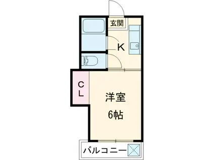 伊勢屋ビル(1K/3階)の間取り写真