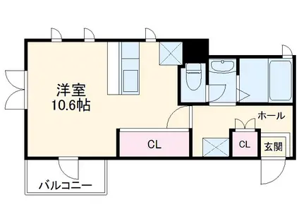 大岡山フローラ(1K/3階)の間取り写真