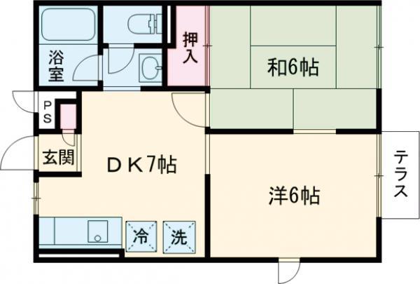 GRANDEURHUIT(2DK/2階)の間取り写真