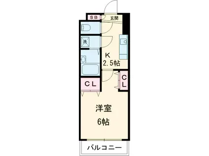 フロントリー(1K/4階)の間取り写真