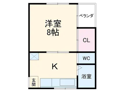 サンクススタジオ館林A棟(1DK/2階)の間取り写真