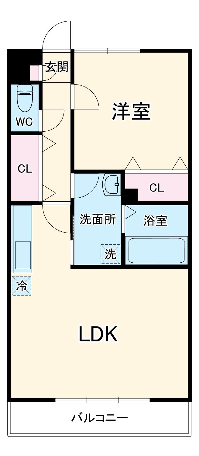 アンプルールリーブル悠Ⅱ(1LDK/2階)の間取り写真