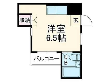 ベルクメイム(ワンルーム/3階)の間取り写真