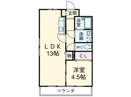 クライマックス(1LDK/4階)の間取り写真