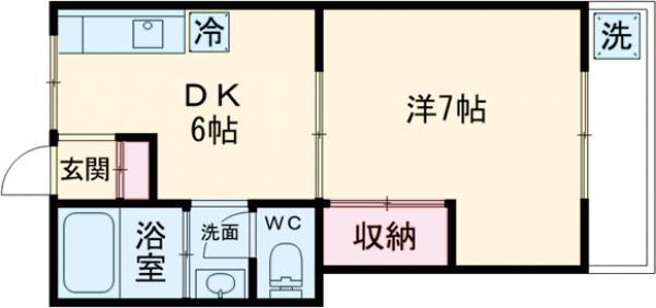 大岡山ハウジング(1DK/2階)の間取り写真