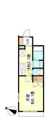 ECO石川台(1K/1階)の間取り写真