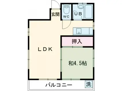 ファミリーハイツ秀(1LDK/2階)の間取り写真