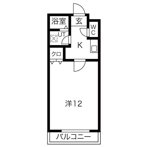 サンライズ高畑(1K/4階)の間取り写真