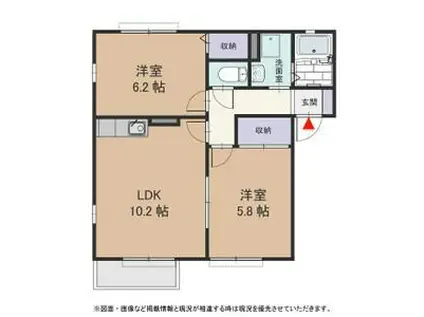 アンジェリーク(2LDK/2階)の間取り写真
