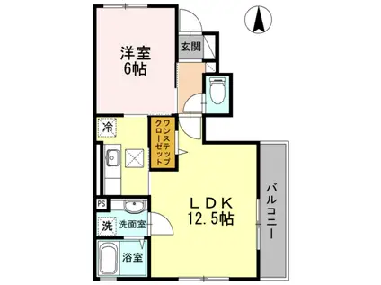 富士一番館(1LDK/1階)の間取り写真