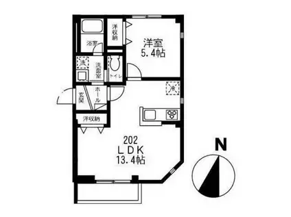 アリビオ豊島園(1LDK/2階)の間取り写真