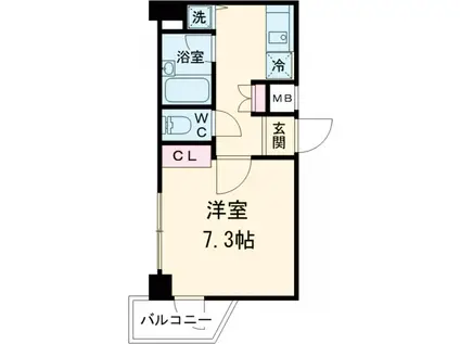 HF明大前レジデンス(1K/3階)の間取り写真