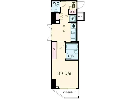 HF明大前レジデンス(1K/4階)の間取り写真