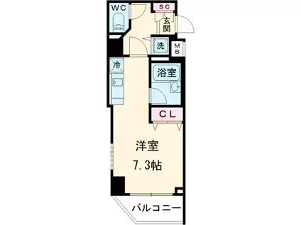 HF明大前レジデンス(ワンルーム/4階)の間取り写真