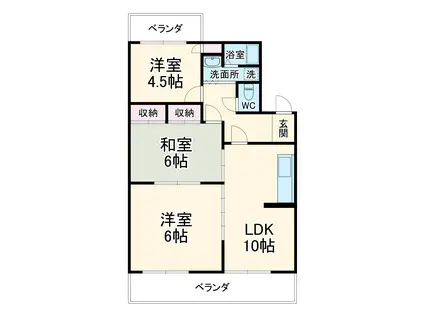 サンクリスタル末広(3LDK/3階)の間取り写真