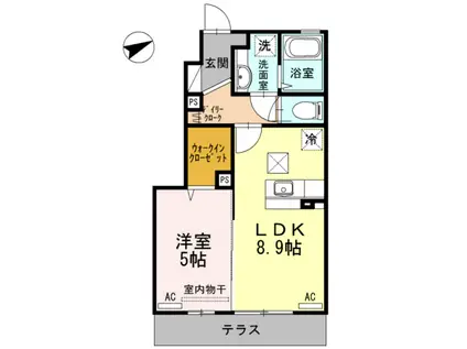 エルサ浜田山(1LDK/1階)の間取り写真