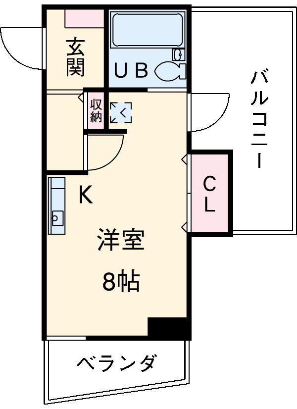 エスポワールプリエ(ワンルーム/3階)の間取り写真