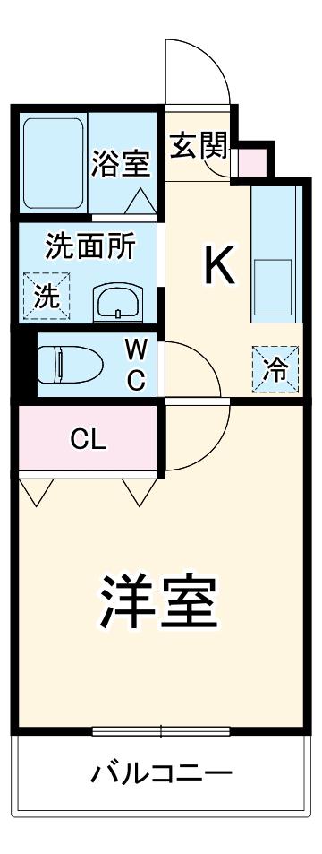 アンプルールリーブルすみれⅠ(1K/1階)の間取り写真