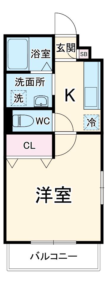 アンプルールリーブルすみれⅠ(1K/2階)の間取り写真