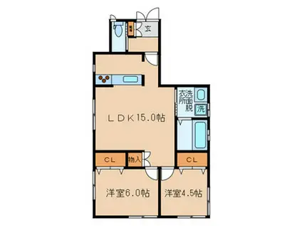 エスポア(2LDK/1階)の間取り写真