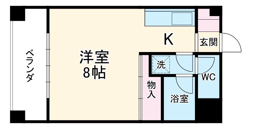 アベニュービル(ワンルーム/5階)の間取り写真