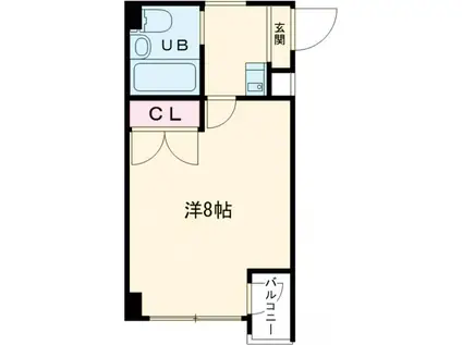 セントラルマンション笹塚(1K/2階)の間取り写真