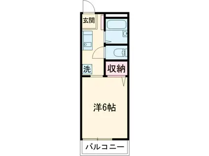 フラットN(1K/1階)の間取り写真