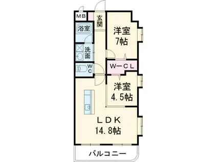 サンコート21(2LDK/3階)の間取り写真