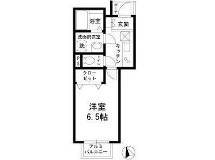フローラ(1K/1階)の間取り写真