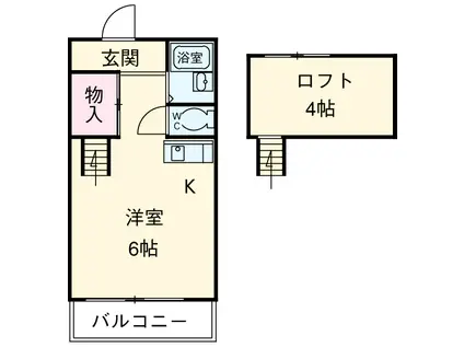 名鉄三河線 三河高浜駅 徒歩17分 3階建 築32年(ワンルーム/2階)の間取り写真