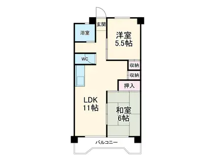 日光ビル(2LDK/3階)の間取り写真