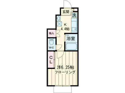 ラフュージュ北千束(1K/1階)の間取り写真