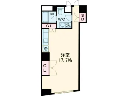 レジディア自由が丘Ⅱ(ワンルーム/3階)の間取り写真